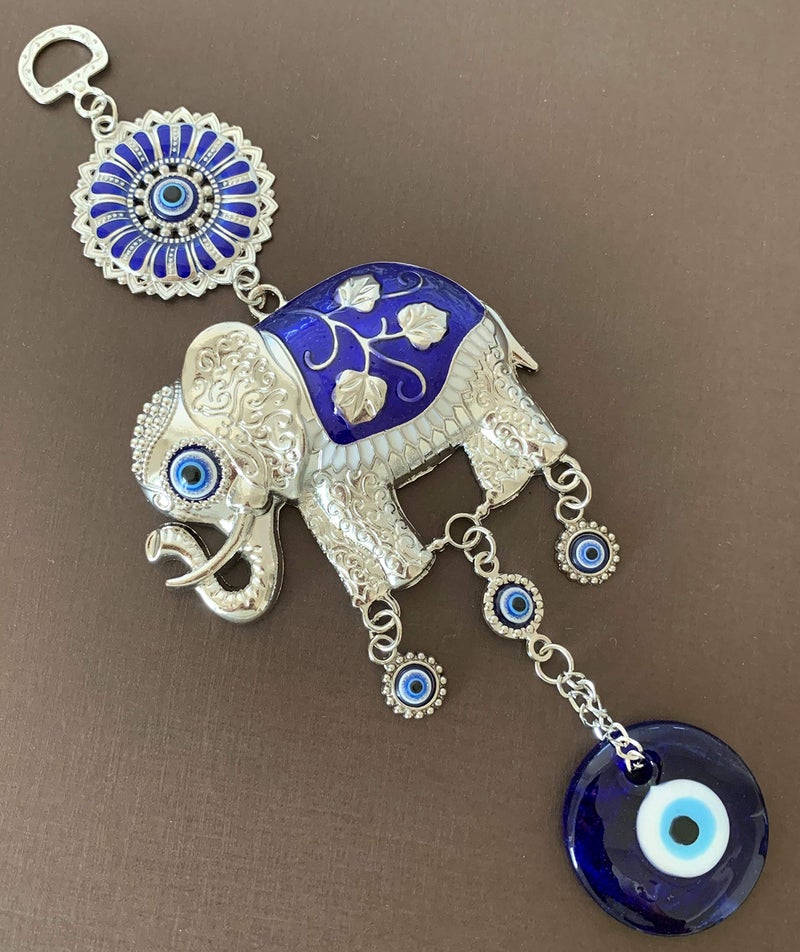 Betterdecor Turkish Blue Evil Eye Lucky Elephant Amulet â€“ Hanging Ornament for Home Office Car Decor -CL16 - Image 2